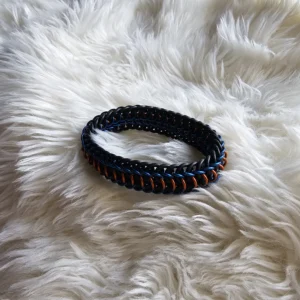 Blue and Orange Alligator Chainmail Bracelet