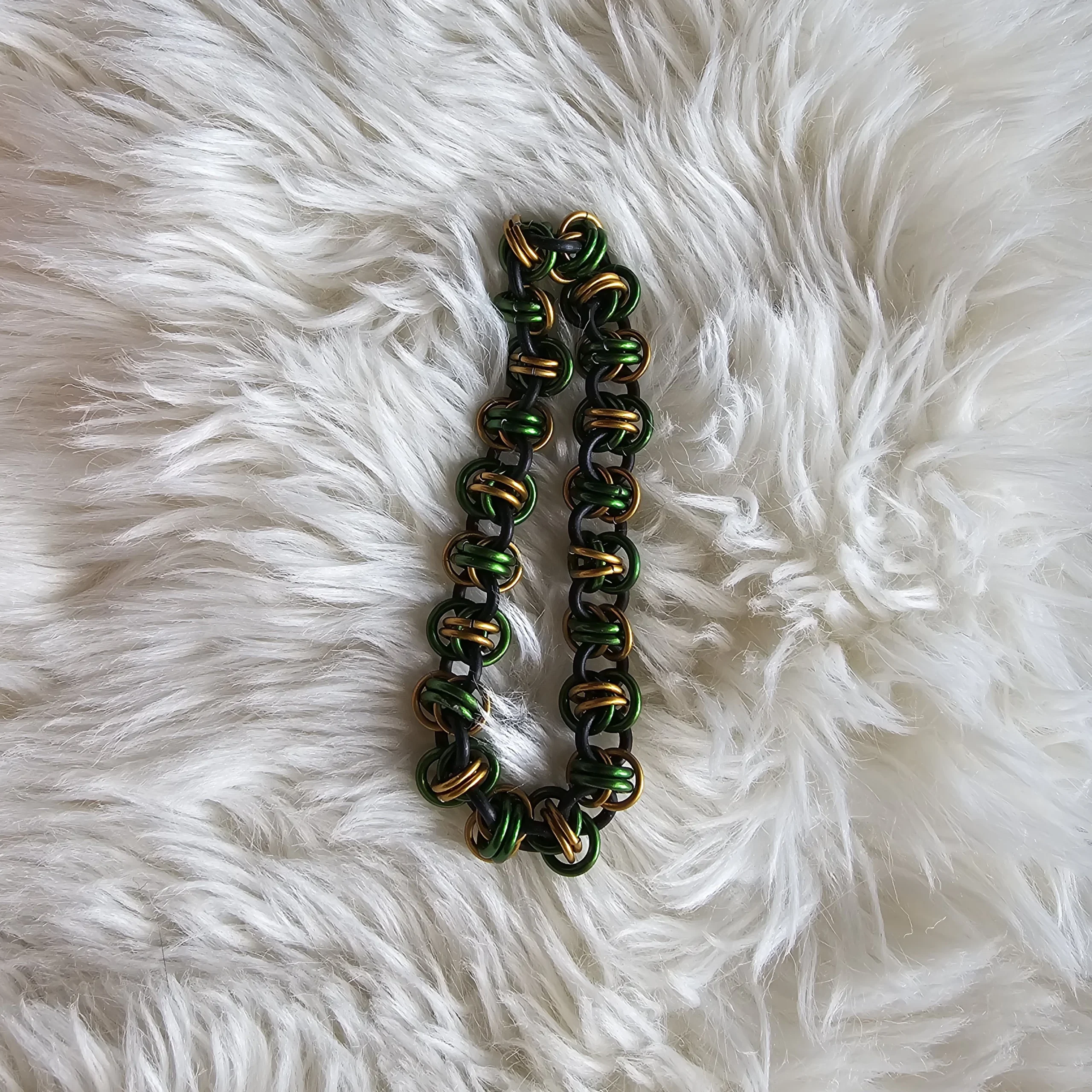 Green and Gold Bee Bracelet