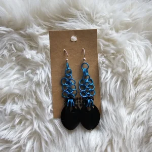 Blue Scale Dangler Earrings