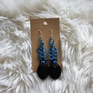 Blue Scale Dangler Earrings