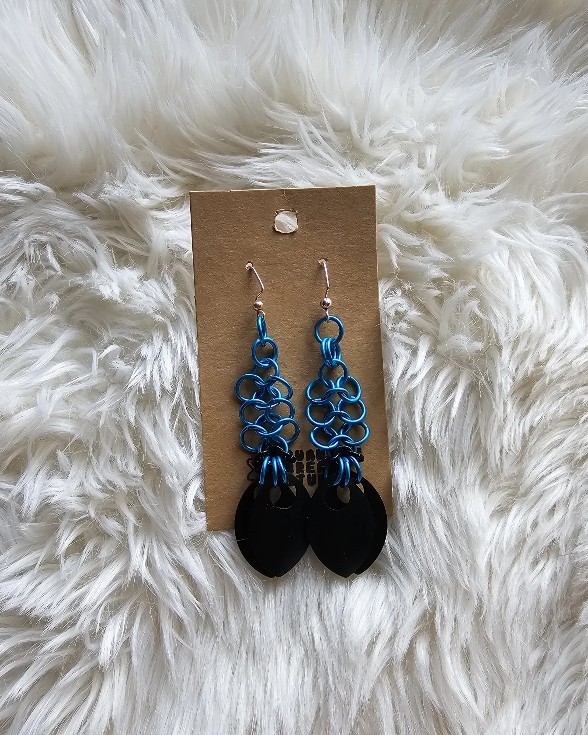 Blue Scale Dangler Earrings