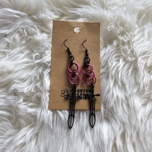 Pink Helm Dagger Earrings